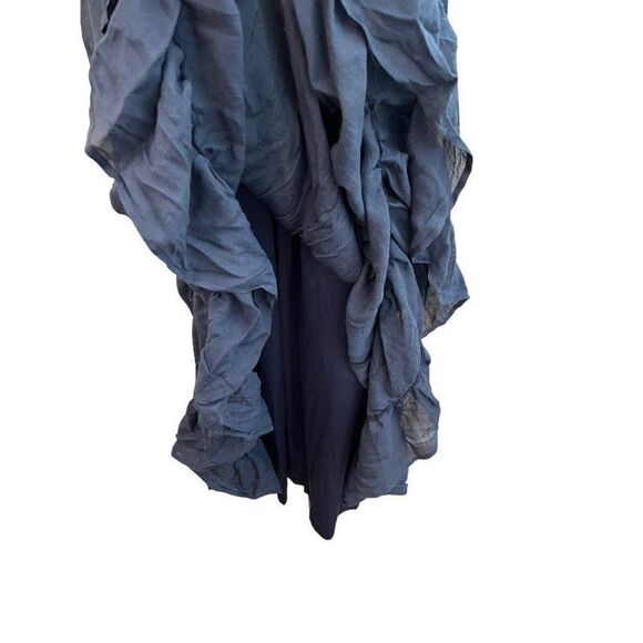 Miss Avenue Ladies S Navy Blue Maxi Dress Sleeveless Elastic Top Ruffled Boho - Picture 4 of 8